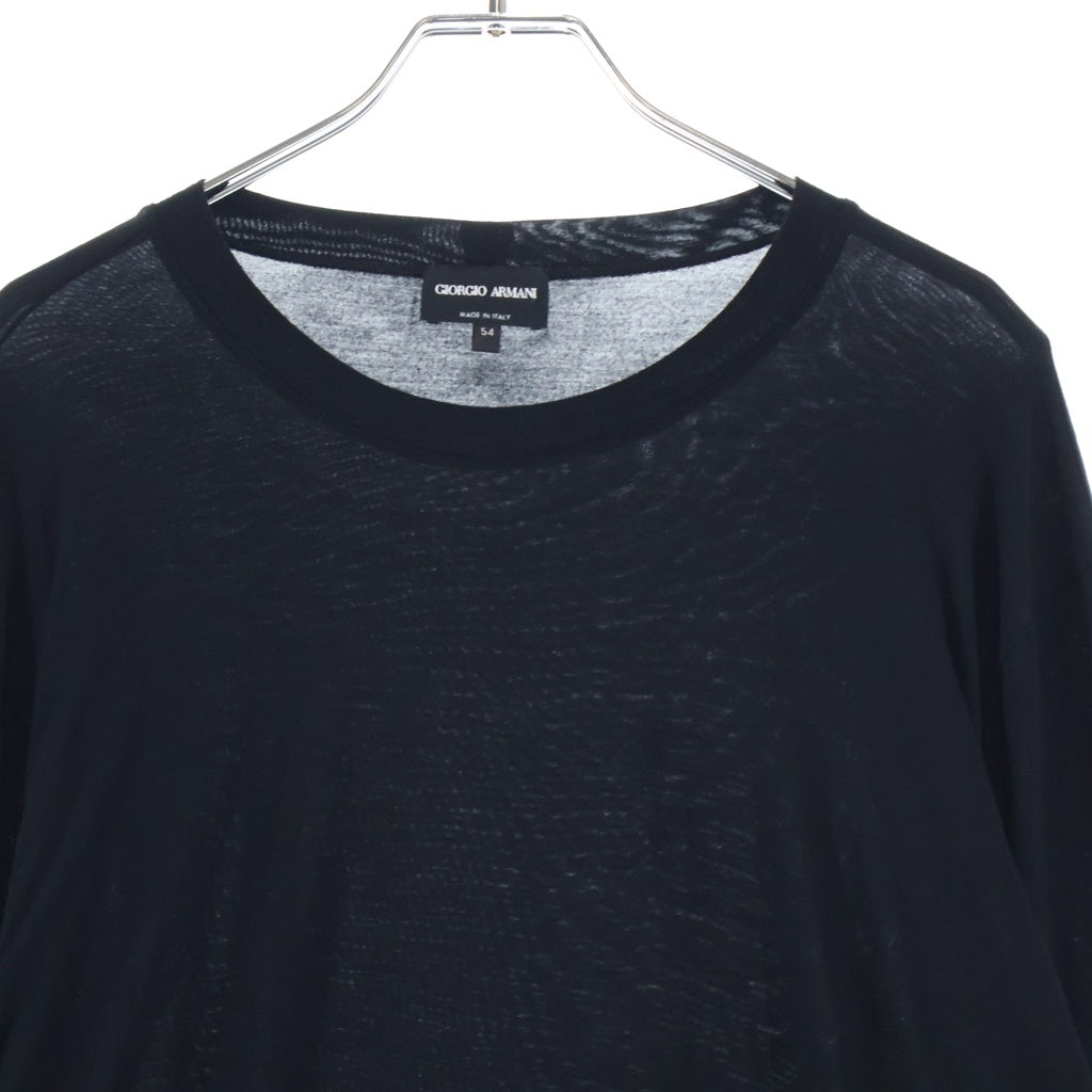 GIORGIO ARMANI(ジョルジオアルマーニ) ストレッチビスコース クルーネック長袖Tシャツ カットソー ブラック 3GST51 SJP4Z