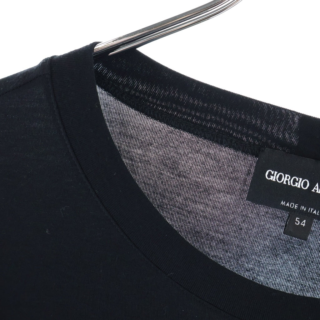 GIORGIO ARMANI(ジョルジオアルマーニ) ストレッチビスコース クルーネック長袖Tシャツ カットソー ブラック 3GST51 SJP4Z