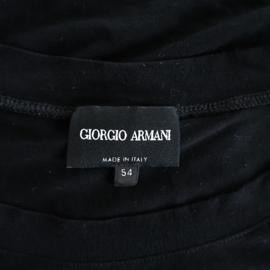 GIORGIO ARMANI(ジョルジオアルマーニ) ストレッチビスコース クルーネック長袖Tシャツ カットソー ブラック 3GST51 SJP4Z