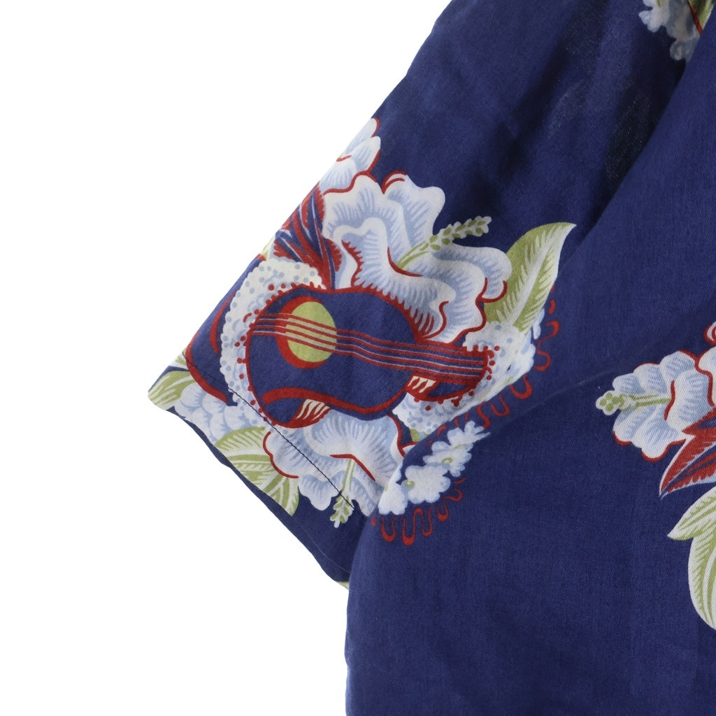 pataloha(パタロハ) Aloha Shirt ウクレレ柄 アロハシャツ 半袖シャツ ネイビー