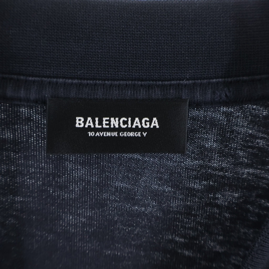 BALENCIAGA(バレンシアガ) 24AW Metal Heads T-Shirt ダメージ加工 半袖Tシャツ ブラック 787349 TRVY7