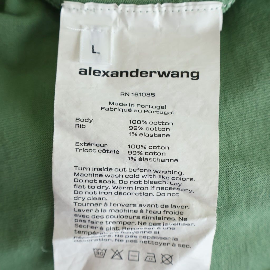 ALEXANDER WANG(アレキサンダーワン) Emboss L/S T-Shirt 長袖Tシャツ ロンT グリーン