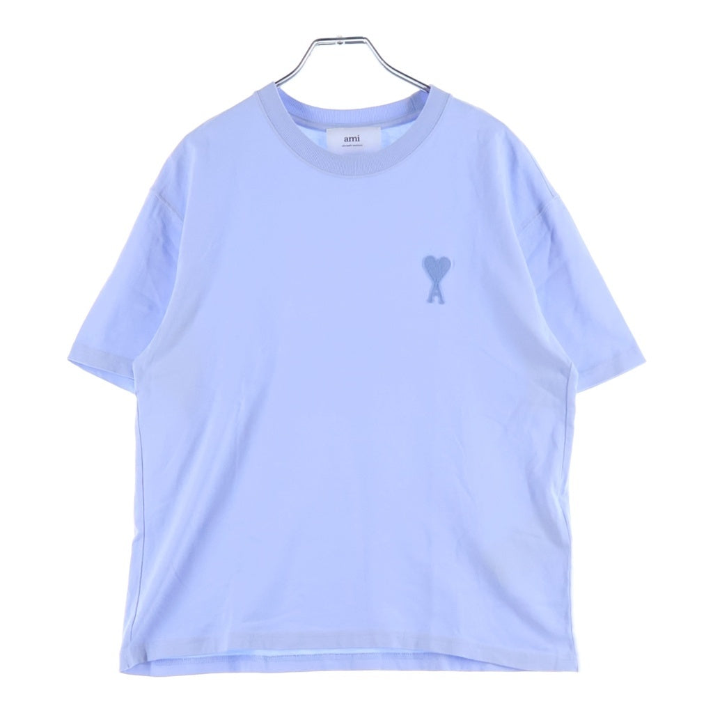 AMI Alexandre Mattiussi(アミアレクサンドルマテュッシ) T-Shirt ハートロゴ刺繍 半袖Tシャツ ブルー UTS004.726