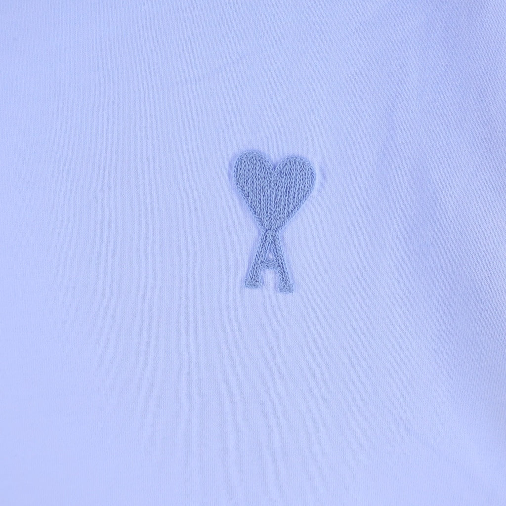 AMI Alexandre Mattiussi(アミアレクサンドルマテュッシ) T-Shirt ハートロゴ刺繍 半袖Tシャツ ブルー UTS004.726