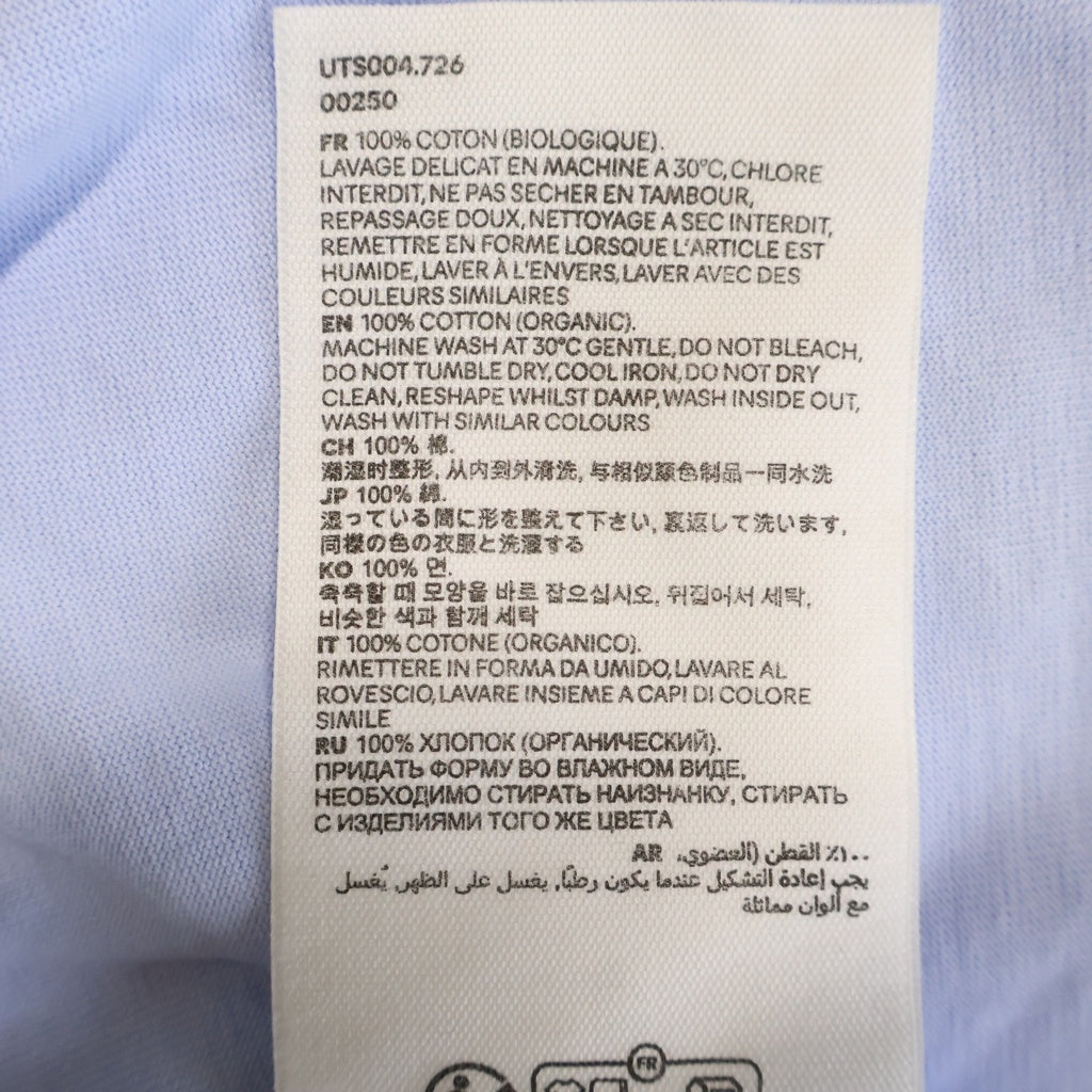 AMI Alexandre Mattiussi(アミアレクサンドルマテュッシ) T-Shirt ハートロゴ刺繍 半袖Tシャツ ブルー UTS004.726