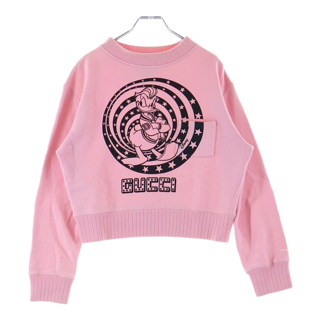 GUCCI(グッチ) ×Disney Sweatshirt ディズニー ドナルドダック クルーネックスウェットトレーナー ピンク レディース 469250 X3N12