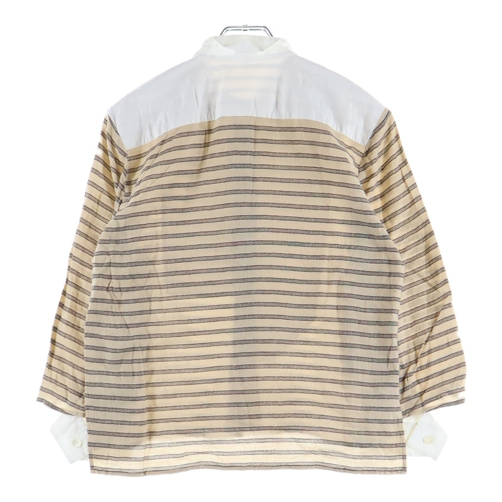 LOEWE(ロエベ) Stripe Shirt スタンドカラー ボーダー長袖シャツ ベージュ S2299320AK レディース