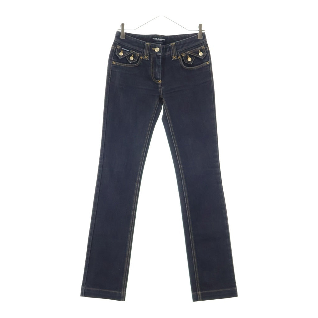 DOLCE & GABBANA(ドルチェアンドガッバーナ) Denim Pants ジップフライ デニムスキニーパンツ ブラック レディース F3X6ED G8409