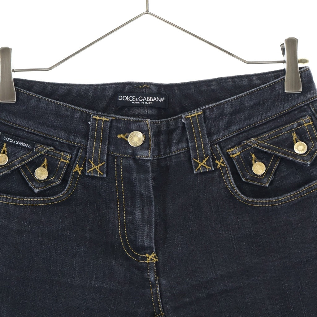 DOLCE & GABBANA(ドルチェアンドガッバーナ) Denim Pants ジップフライ デニムスキニーパンツ ブラック レディース F3X6ED G8409