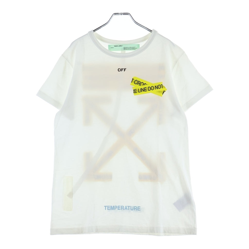 OFF-WHITE(オフホワイト) 18SS Fire Tape T-Shirt 半袖Tシャツ ホワイト OMAA002S18185006