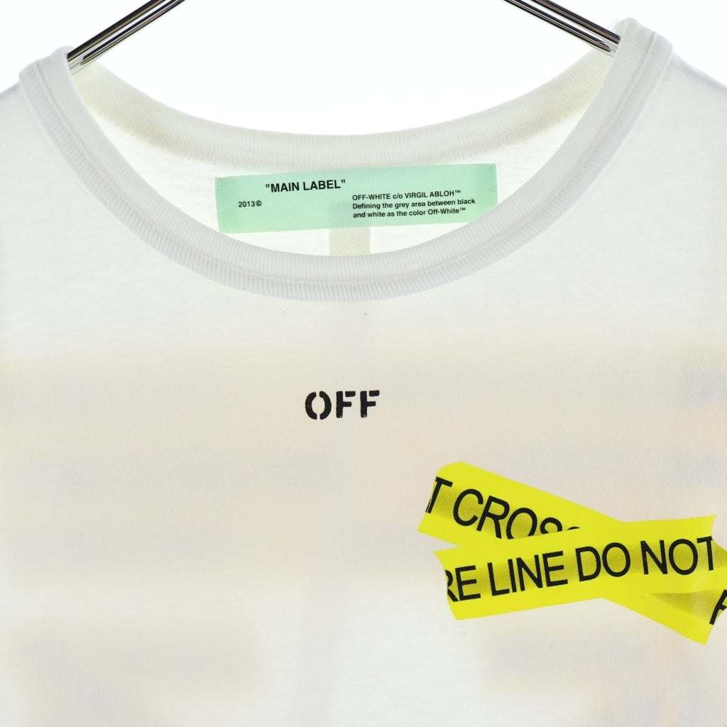 OFF-WHITE(オフホワイト) 18SS Fire Tape T-Shirt 半袖Tシャツ ホワイト OMAA002S18185006