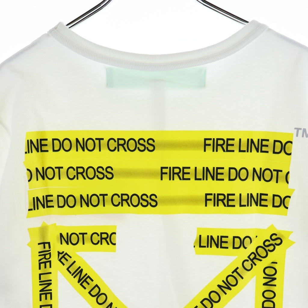 OFF-WHITE(オフホワイト) 18SS Fire Tape T-Shirt 半袖Tシャツ ホワイト OMAA002S18185006