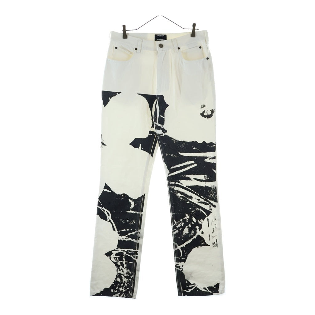 Calvin Klein(カルバンクライン) 18SS ×ANDY WARHOL SILKSCREENED PAINTED DENIM PANTS アンディ ウォーホル ペイントデニムパンツ ジーンズ ホワイト205W39NYC