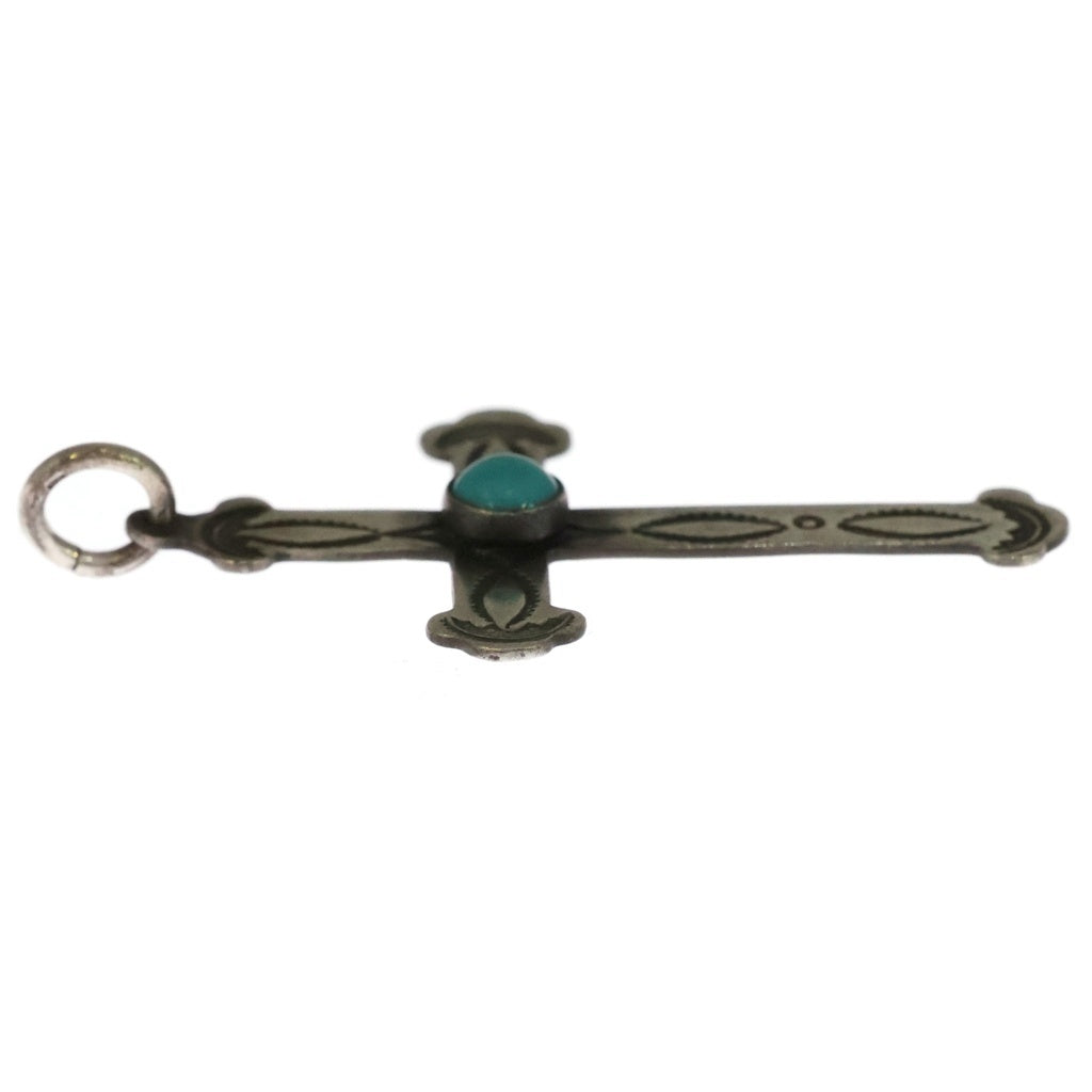 VINTAGE(ヴィンテージ) Turquoise Cross Top ターコイズ クロス ペンダントトップ シルバー