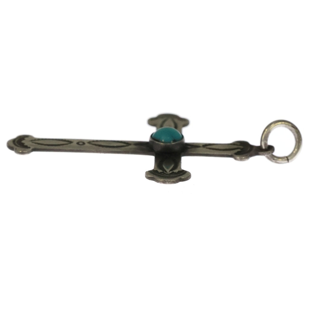 VINTAGE(ヴィンテージ) Turquoise Cross Top ターコイズ クロス ペンダントトップ シルバー