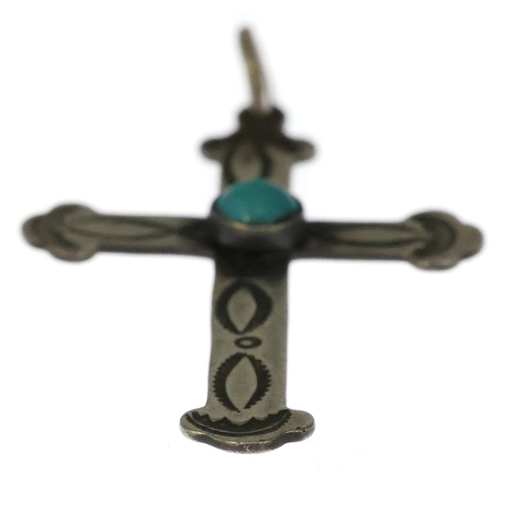 VINTAGE(ヴィンテージ) Turquoise Cross Top ターコイズ クロス ペンダントトップ シルバー