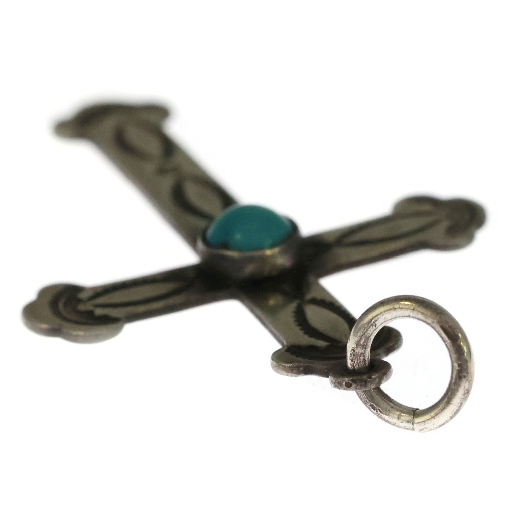 VINTAGE(ヴィンテージ) Turquoise Cross Top ターコイズ クロス ペンダントトップ シルバー
