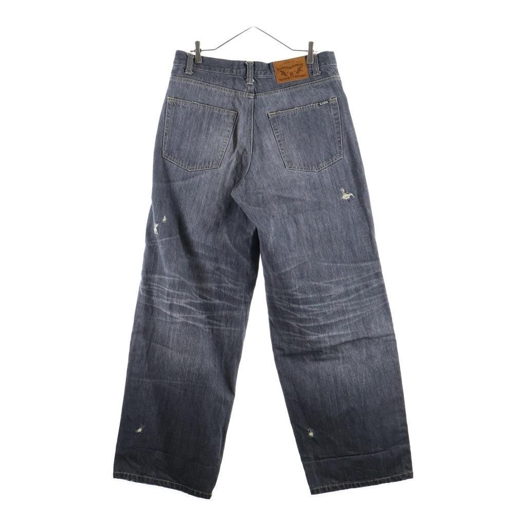 KAMIYA(カミヤ) Denim Wide Pants G14PT036 ダメージ加工 デニムワイド パンツ ブラック