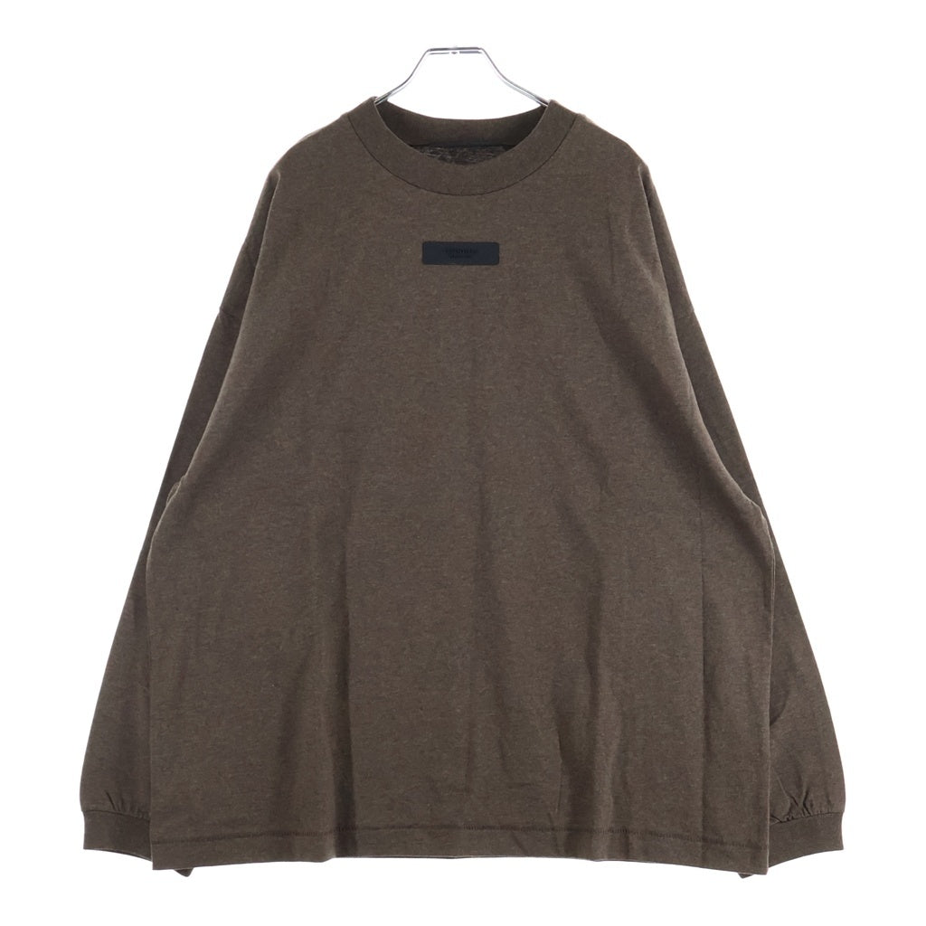 FEAR OF GOD ESSENTIALS(フィアオブゴッド エッセンシャルズ) L/S T-SHIRT ラバーロゴ 長袖Tシャツ ロンT ブラウン