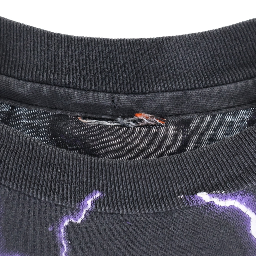 HARLEY DAVIDSON(ハーレーダビッドソン) 90S サンダー ライトニング モーターサイクル 両面オーバープリントTシャツ 半袖クルーネック ブラック