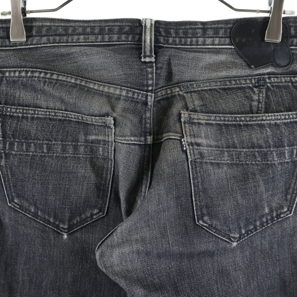 NUMBER (N)INE(ナンバーナイン) 07AW ARCHIVE ABOUT A BOY DENIM PANTS アーカイブ ハート涙パッチ音符デニム ジーンズ ブラック F07-NNP001A