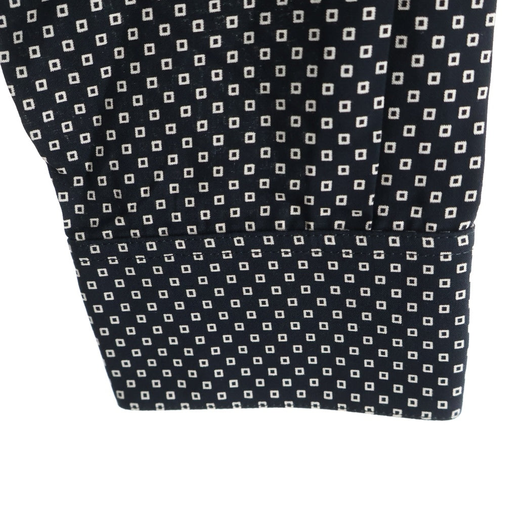 CELINE(セリーヌ) Hedi Period Rayon Shirt 総柄レーヨン 長袖シャツ ブラック 20FC5359I
