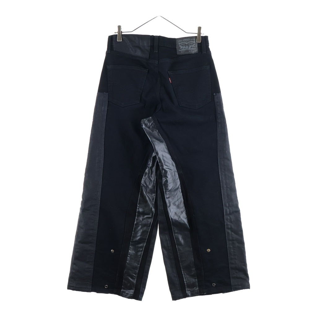 NO BRAND(ノーブランド) Who want it.(フーワントイット) Denim Flare Pants 再構築 デニムフレアパンツ ブラック
