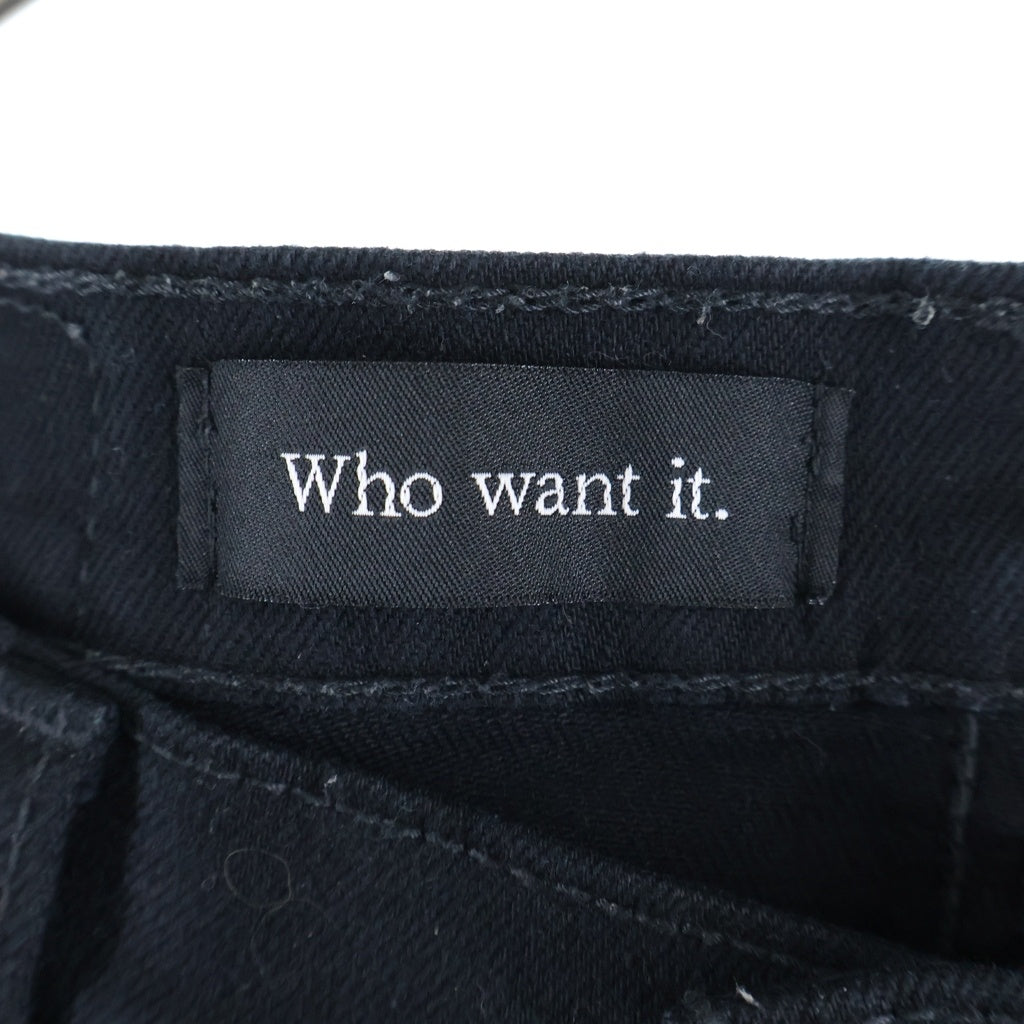 NO BRAND(ノーブランド) Who want it.(フーワントイット) Denim Flare Pants 再構築 デニムフレアパンツ ブラック