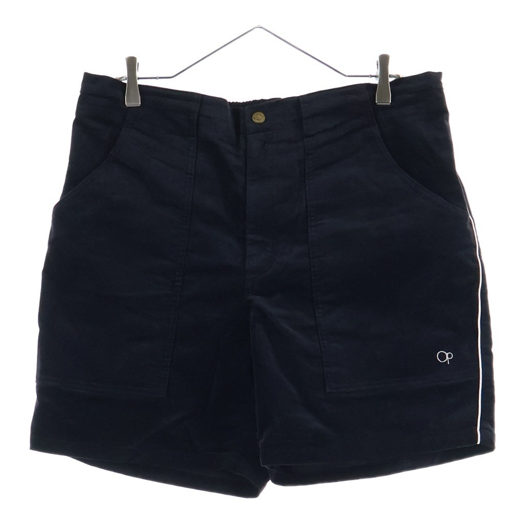 NO BRAND(ノーブランド) Ocean Pacific(オーシャンパシフィック) BerBerJin Velours Piping Short ベルベルジン別注 ベロアショーツ ハーフパンツ ブラック OpSP25233