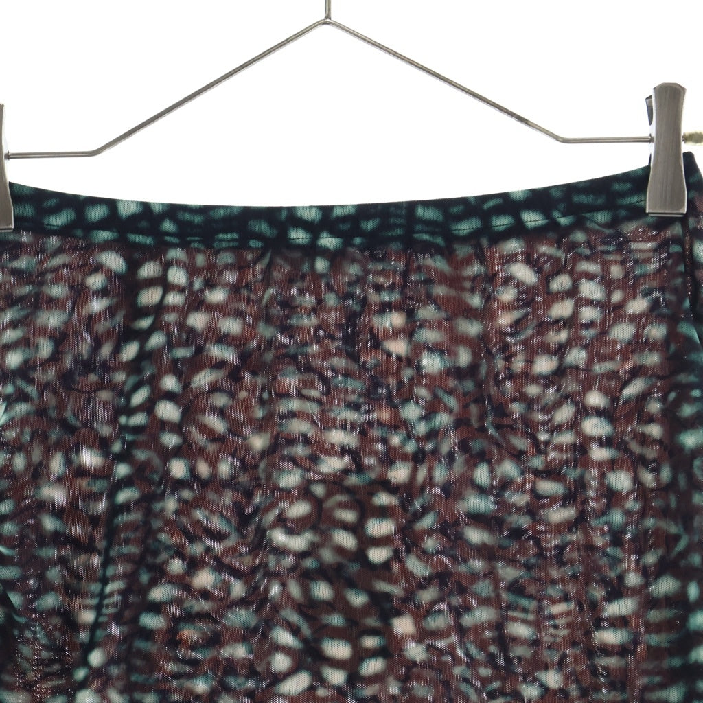 DRIES VAN NOTEN(ドリスヴァンノッテン) HOMOA SHORT PR 1619WK.SKIRT レイヤードメッシュ スカート 総柄 グリーン/ピンク レディース
