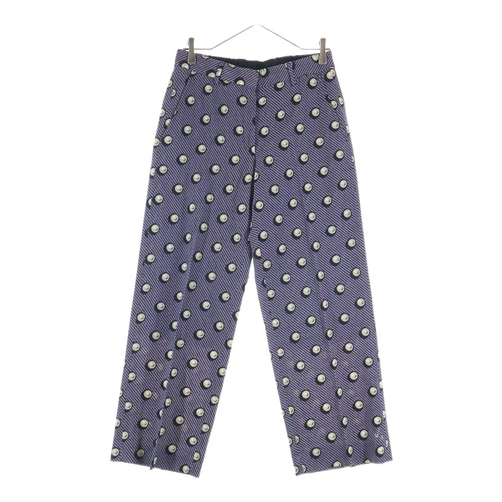 DRIES VAN NOTEN(ドリスヴァンノッテン) パールモチーフ プリーツフロント ワイドレッグキュロット パンツ パープル