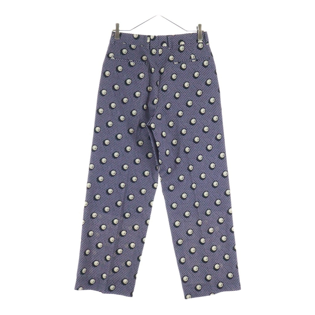 DRIES VAN NOTEN(ドリスヴァンノッテン) パールモチーフ プリーツフロント ワイドレッグキュロット パンツ パープル