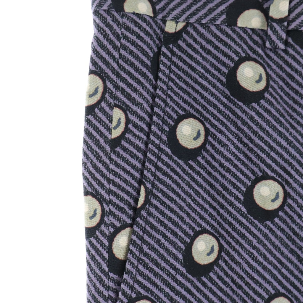 DRIES VAN NOTEN(ドリスヴァンノッテン) パールモチーフ プリーツフロント ワイドレッグキュロット パンツ パープル