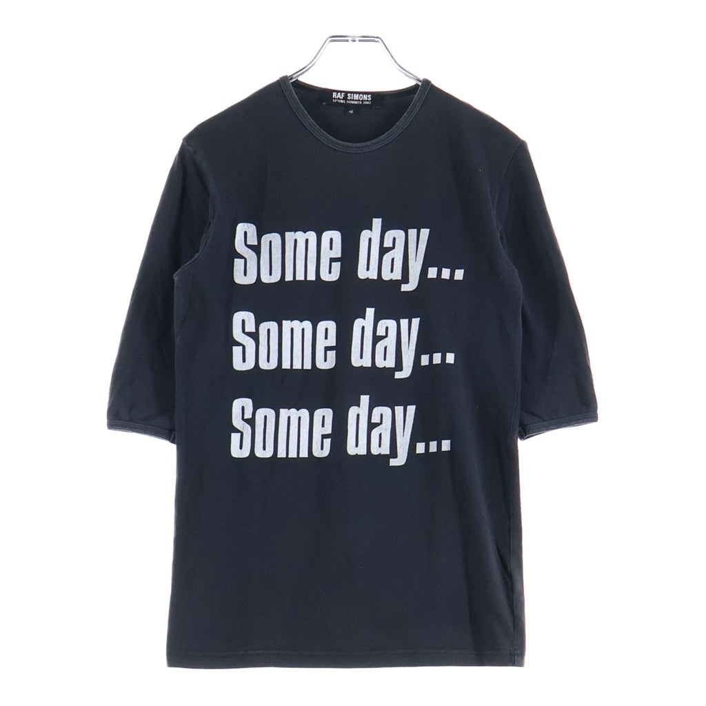 RAF SIMONS(ラフシモンズ) 02SS Archive テロ期 SOME DAY 5分袖 半袖Tシャツ カットソー ブラック