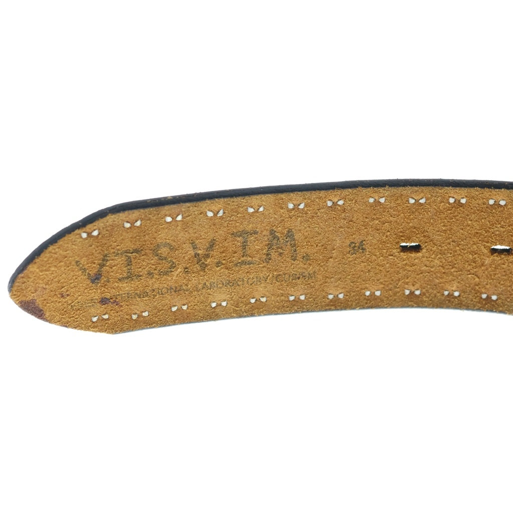 VISVIM(ヴィスヴィム) STUDS SUEDO LEATHER BELT スタッズ スエードレザー ベルト ブラック VA0000087-01