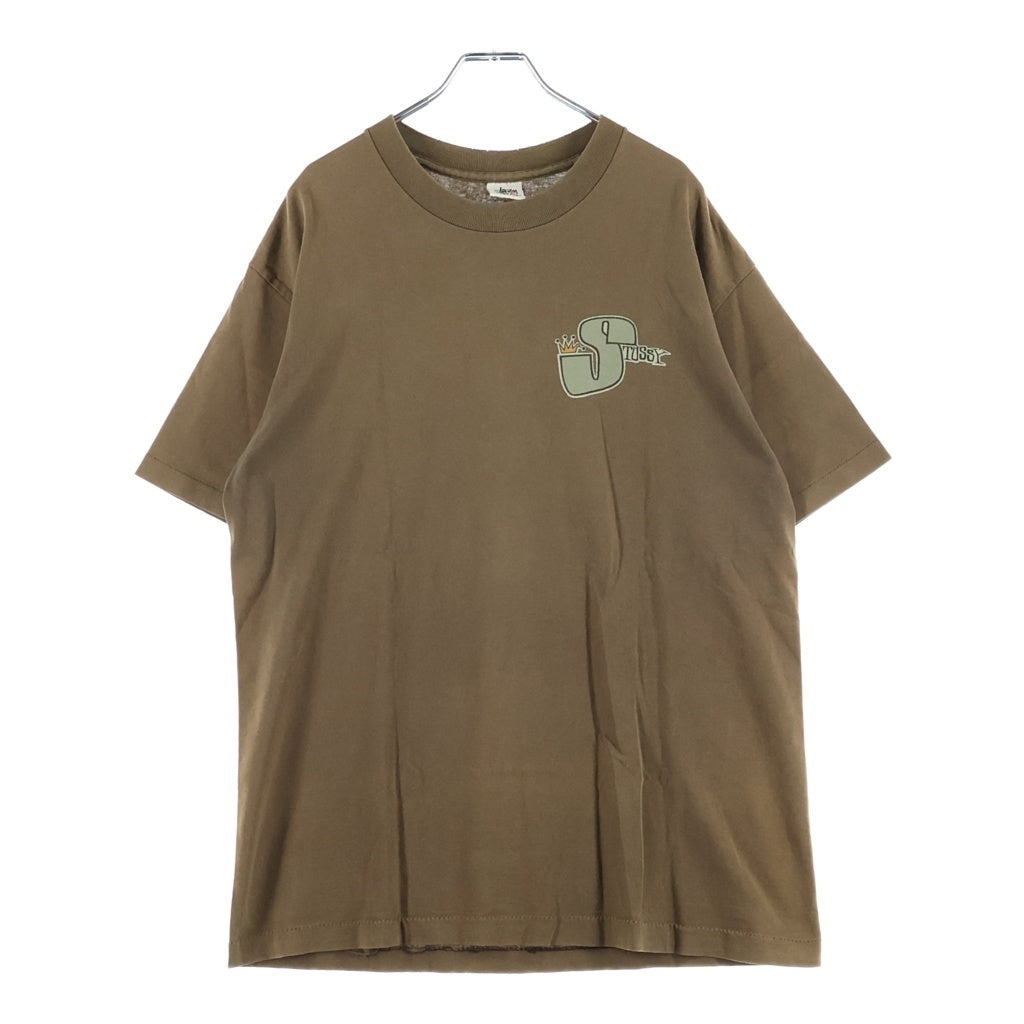 STUSSY(ステューシー) 90s OLD Phat S Tee クラウン 半袖Tシャツ カットソー ブラウン