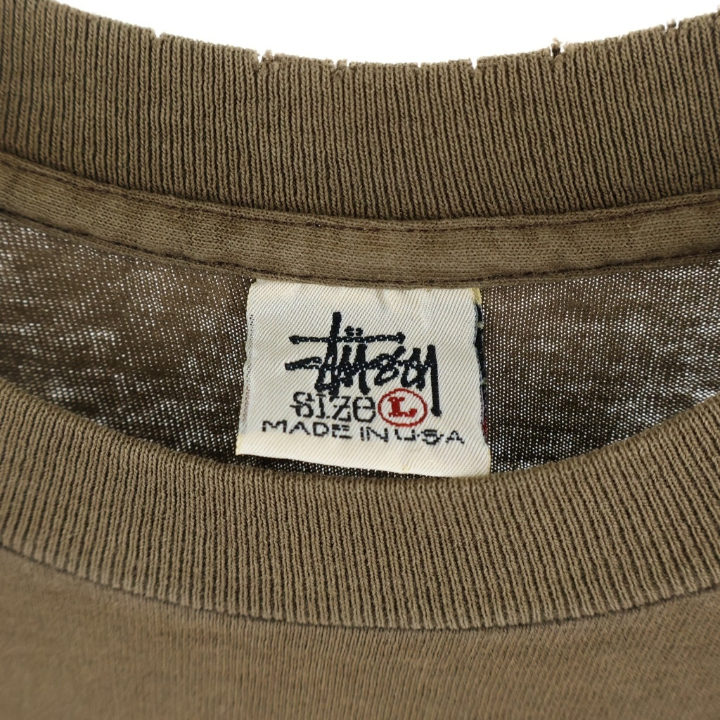 STUSSY(ステューシー) 90s OLD Phat S Tee クラウン 半袖Tシャツ カットソー ブラウン