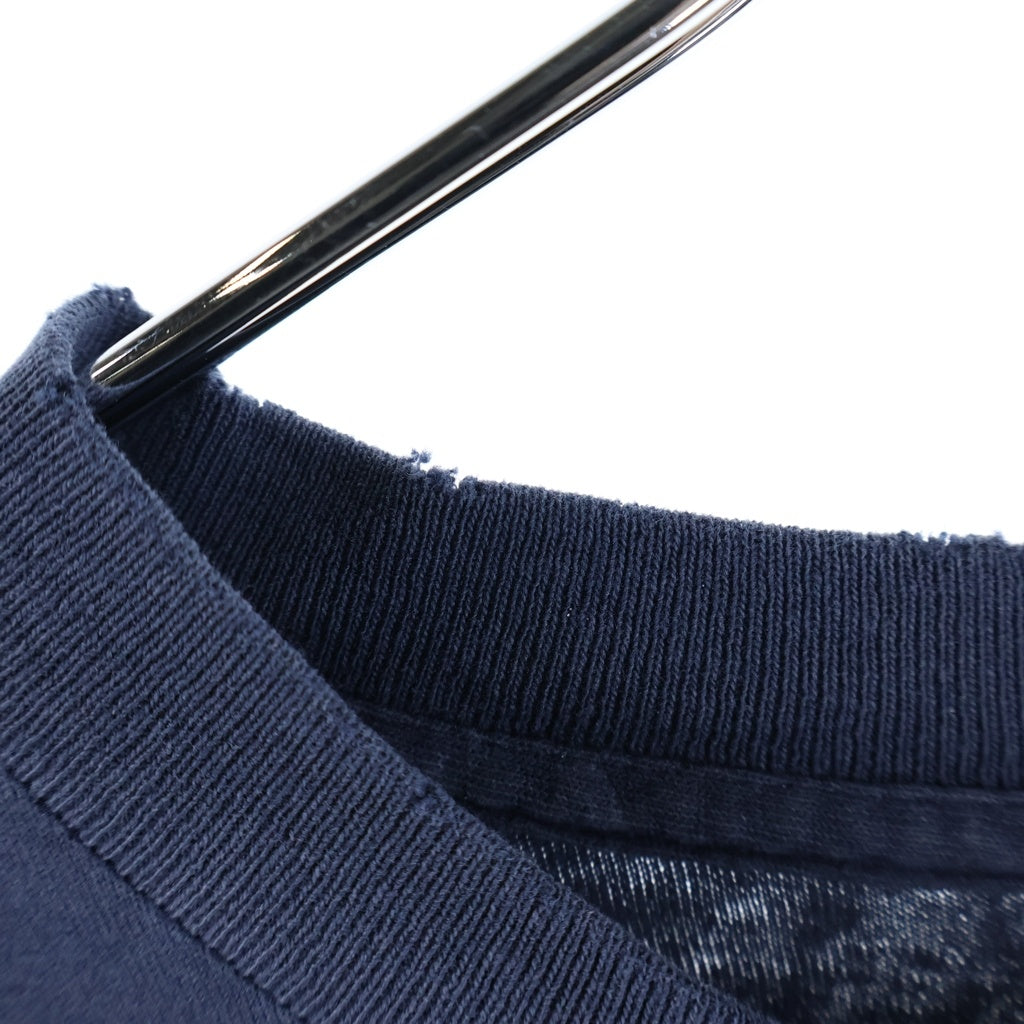 STUSSY(ステューシー) 80-90s OLD ラスタ クラウン サークルロゴ L/S Tee 長袖Tシャツ カットソー ネイビー