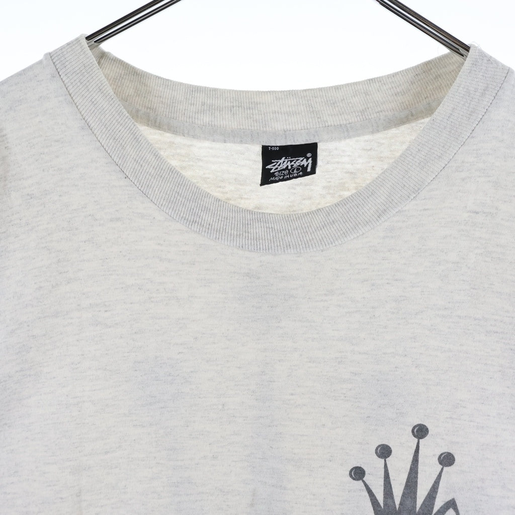 STUSSY(ステューシー) 80-90s OLD クラウンロゴ 半袖Tシャツ カットソー グレー