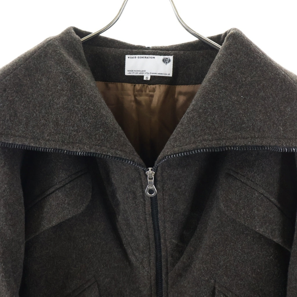 NO BRAND(ノーブランド) 90s Vexed Generation Double Zip Up Wool Coat ヴェクストジェネレーション ダブルジップアップ ウール コート ブラウン