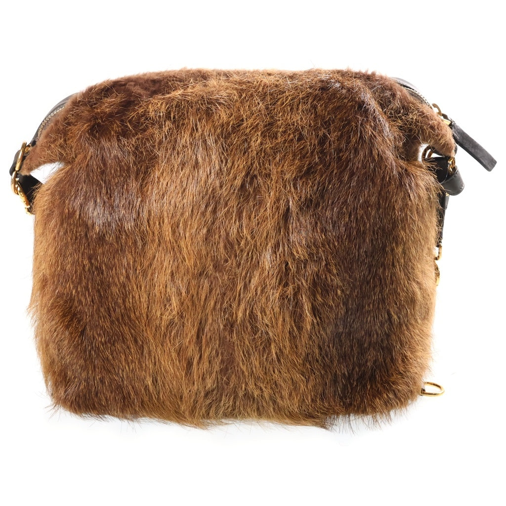 MARNI(マルニ) Convertible Fur Backpack 2WAY ファー ショルダーバッグ バッグパック ブラウン レディース