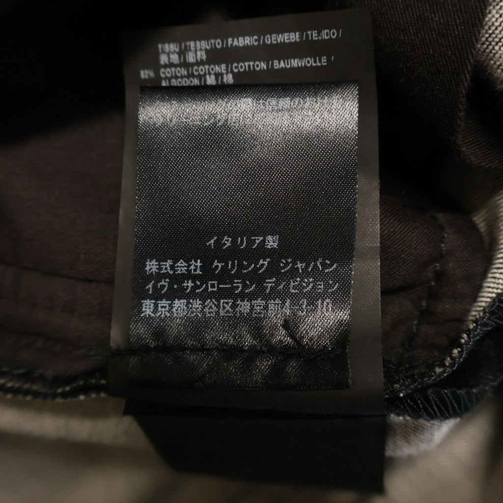 SAINT LAURENT PARIS(サンローランパリ) ボタンフライ ベロアストレートパンツ 530365 Y890R ブラック