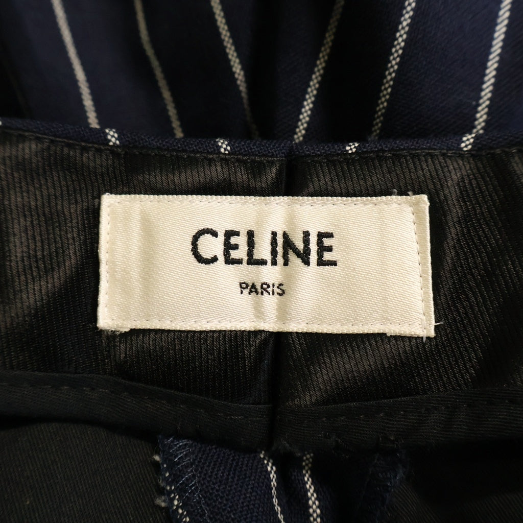 CELINE(セリーヌ) ストライプスラックス ロングパンツ ネイビー 21ZZ0964C
