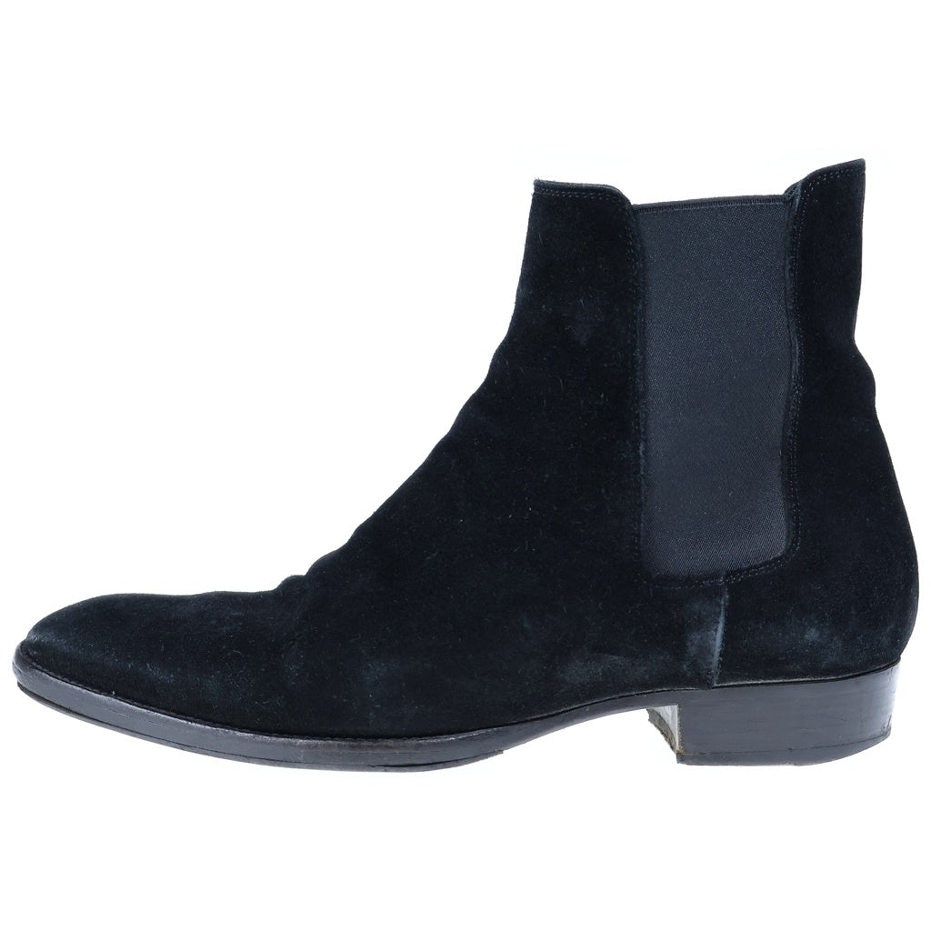 SAINT LAURENT PARIS(サンローランパリ) スエード サイドゴアブーツ ブラック 443208