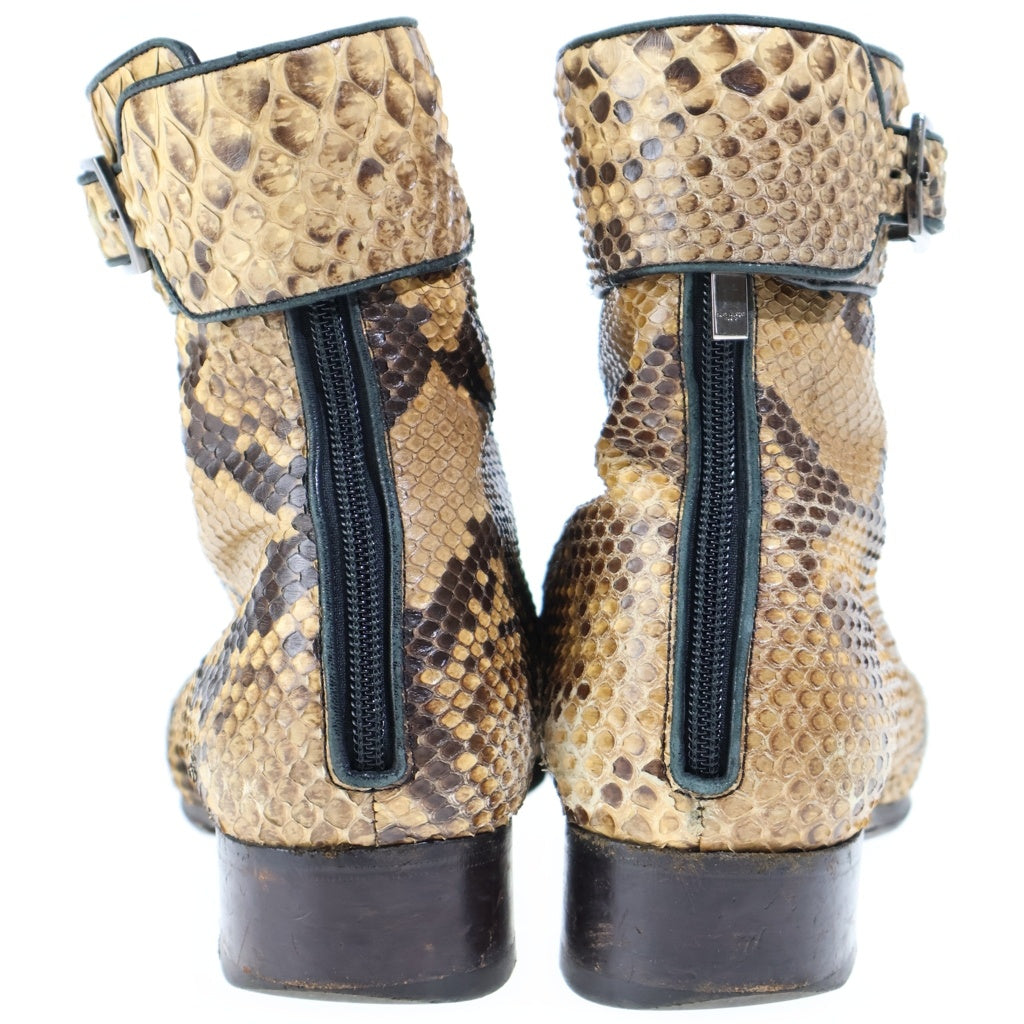 SAINT LAURENT PARIS(サンローランパリ) MILES BOOTS パイソンレザー ベルテッドブーツ ベージュ 552702