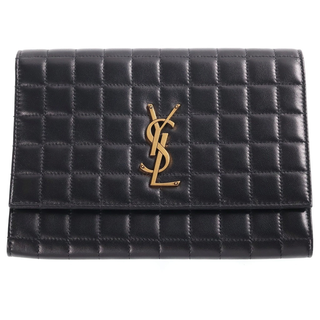 SAINT LAURENT PARIS(サンローランパリ) Quilting Leather Clutch Bag カサンドラ キルティングレザークラッチバッグ ハンドバッグ セカンドバッグ ブラック 759879 レディース