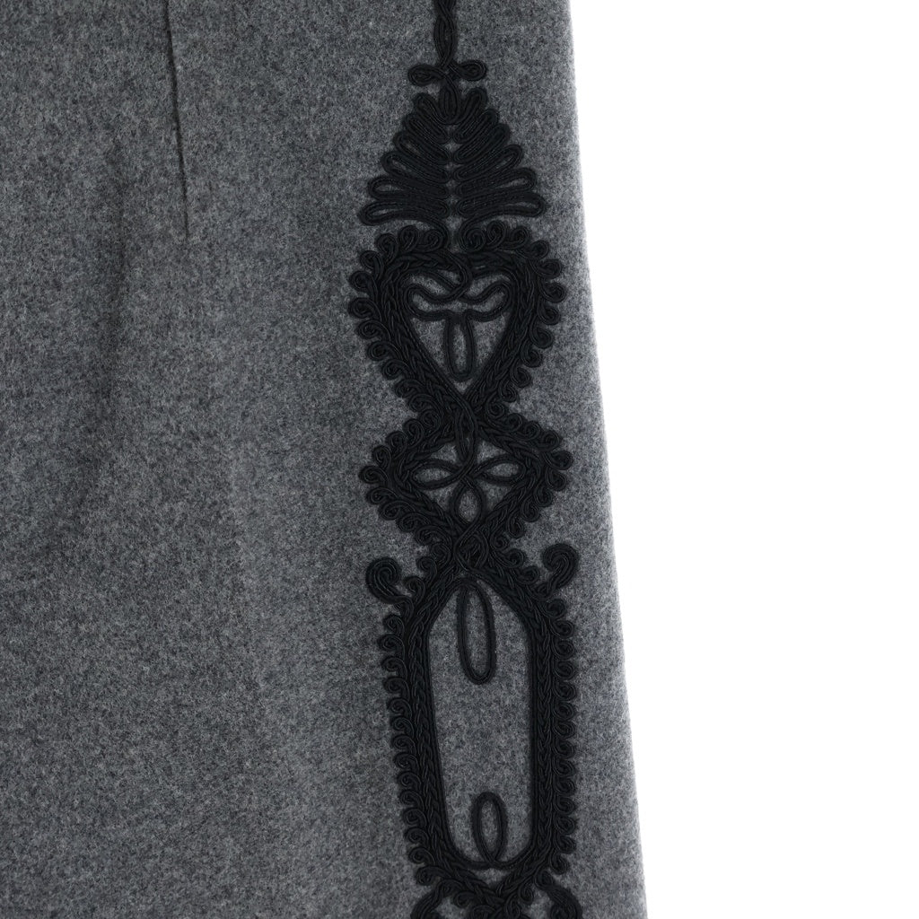 Alexander McQueen(アレキサンダーマックイーン) 06 EMBROIDERY SIDE LINE WOOL SLACKS PANTS 刺繍 サイドライン ウールスラックスパンツ グレー