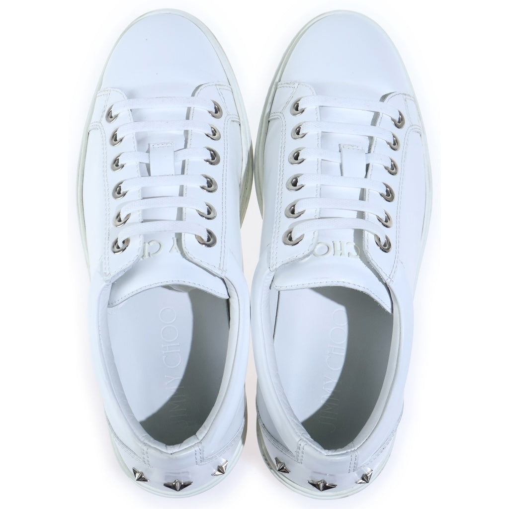 JIMMY CHOO(ジミーチュウ) CASH STAR STUDS SOFT LEATHER LOW CUT SNEAKER キャッシュ 星型スタッズ ソフトレザースニーカー ホワイト
