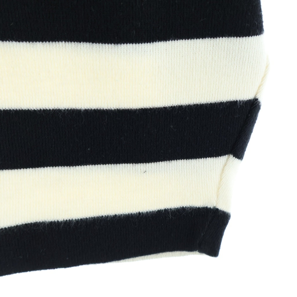 CELINE(セリーヌ) CROPPED BORDER SWEAT クロップド トリオンフ ボーダー ボートネックニット セーター レディース ホワイト/ブラック 2X877540I