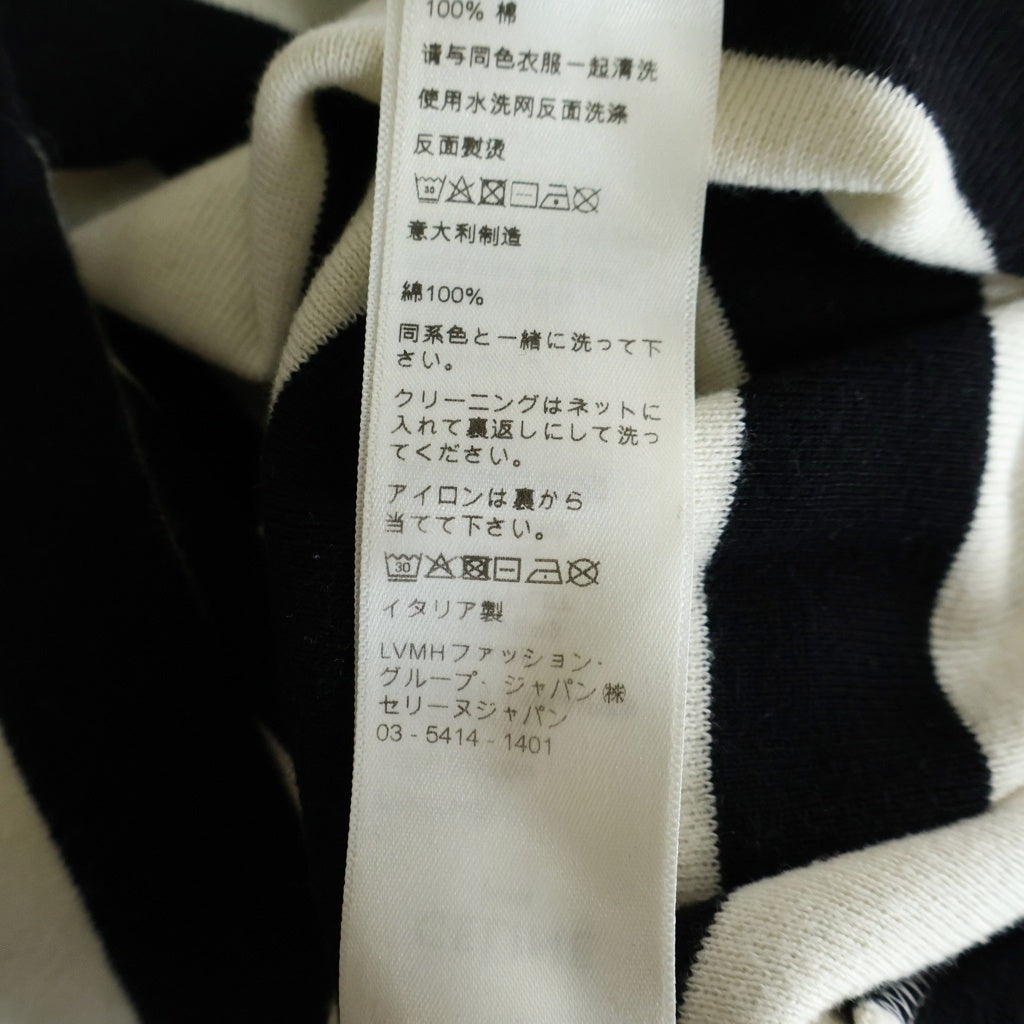 CELINE(セリーヌ) CROPPED BORDER SWEAT クロップド トリオンフ ボーダー ボートネックニット セーター レディース ホワイト/ブラック 2X877540I